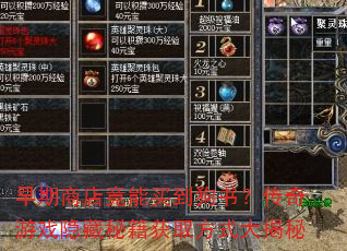 早期商店竟能买到狗书?传奇游戏隐藏秘籍获取方式大揭秘 早期商店竟能买到狗书?传奇游戏隐藏秘籍获取方式大揭秘