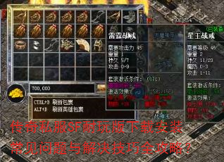 传奇私服SF耐玩版下载安装常见问题与解决技巧全攻略? 传奇私服SF耐玩版下载安装常见问题与解决技巧全攻略?