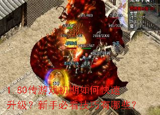 1.80传游戏初期如何快速升级?新手必看技巧有哪些? 1.80传游戏初期如何快速升级?新手必看技巧有哪些?