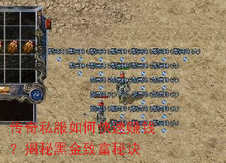 传奇私服如何快速赚钱?揭秘黑金致富秘诀 传奇私服如何快速赚钱?揭秘黑金致富秘诀