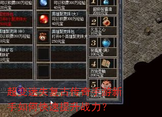 超变迷失复古传奇手游新手如何快速提升战力? 超变迷失复古传奇手游新手如何快速提升战力?